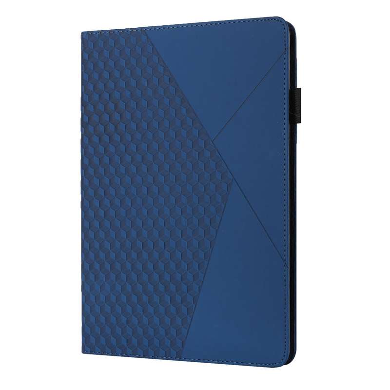 For Samsung Galaxy Tab S6 Lite SM-P610/T615 Rhombus Skin Feel Horizontal Flip Tablet Leather Case wi