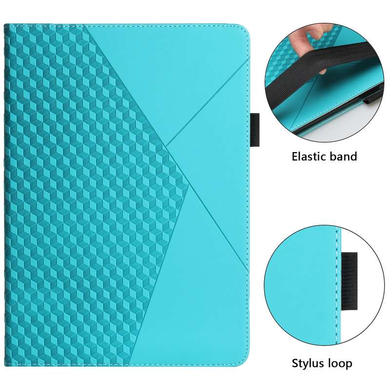 For Samsung Tab A 8.0 2019 T290/T295/T297 Rhombus Skin Feel Horizontal Flip Tablet Leather Case with