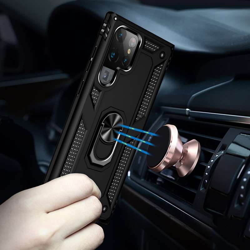 For Samaung Galaxy S22 Ultra 5G Shockproof TPU + PC Protective Case with 360 Degree Rotating Holder(