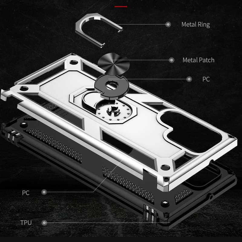 For Samaung Galaxy S22 Ultra 5G Shockproof TPU + PC Protective Case with 360 Degree Rotating Holder(