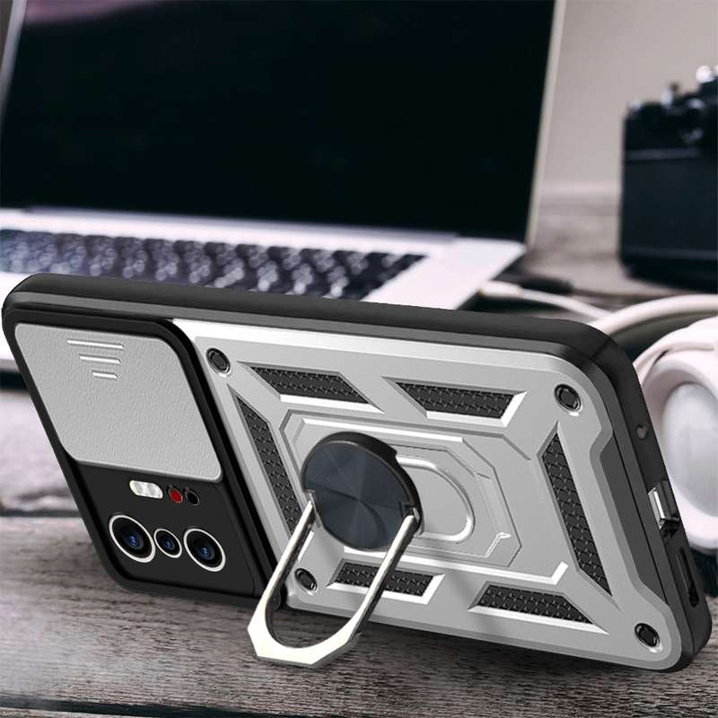 For Xiaomi Mi 11T / 11T Pro Sliding Camera Cover Design TPU+PC Protective Case(Blue)