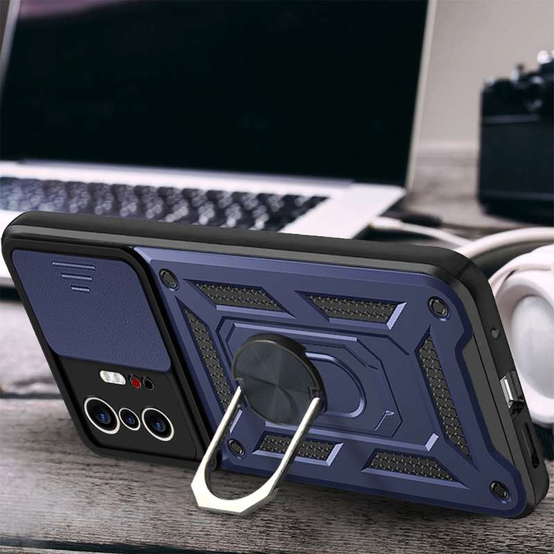 For Xiaomi Mi 11T / 11T Pro Sliding Camera Cover Design TPU+PC Protective Case(Blue)