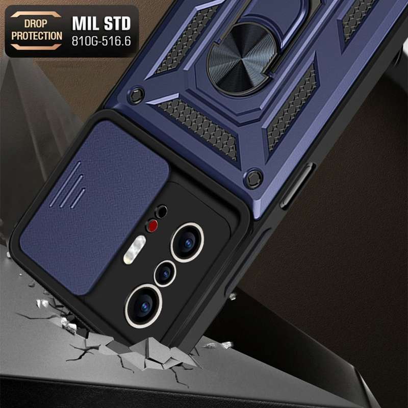 For Xiaomi Mi 11T / 11T Pro Sliding Camera Cover Design TPU+PC Protective Case(Blue)