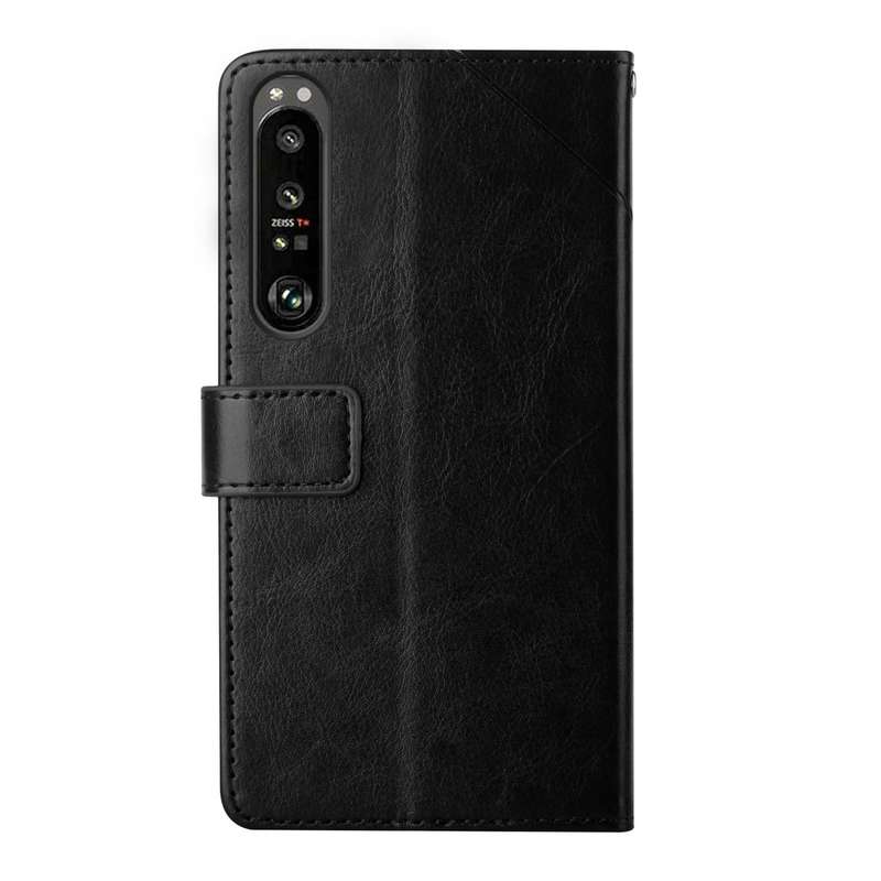 For Sony Xperia 1 III Y Stitching Horizontal Flip Leather Phone Case with Holder & Card Slots & Wall