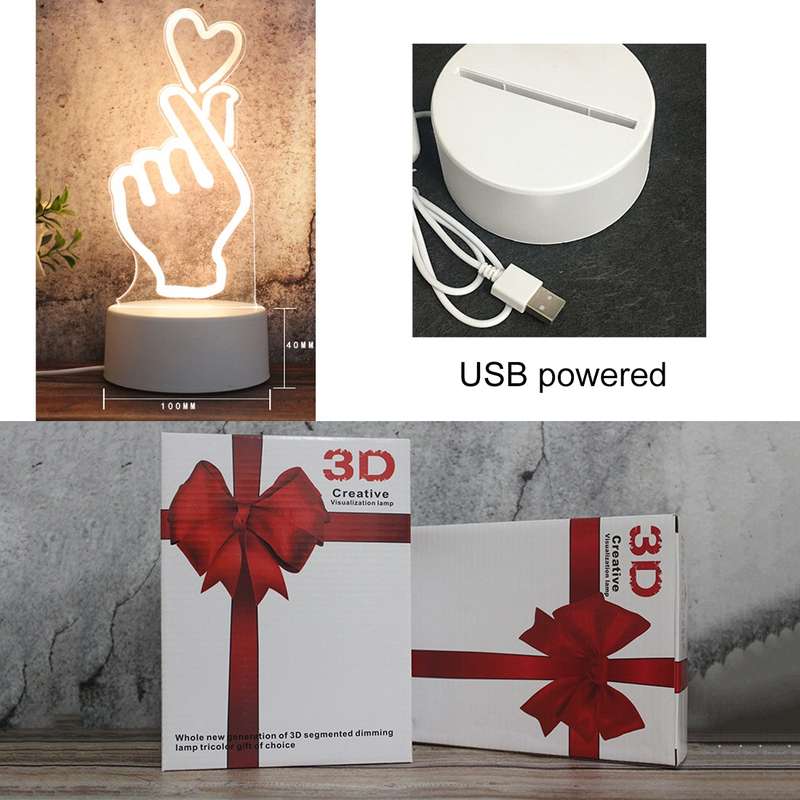 White Base Creative 3D Tricolor LED Decorative Night Light, Plug Version, Shape:Diamond Ferris Wheel