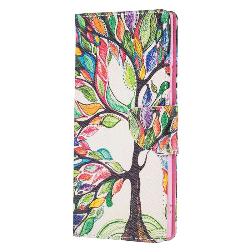 For Samsung Galaxy S22 Ultra 5G Colored Drawing Pattern Horizontal Flip Phone Leather Case with Hold