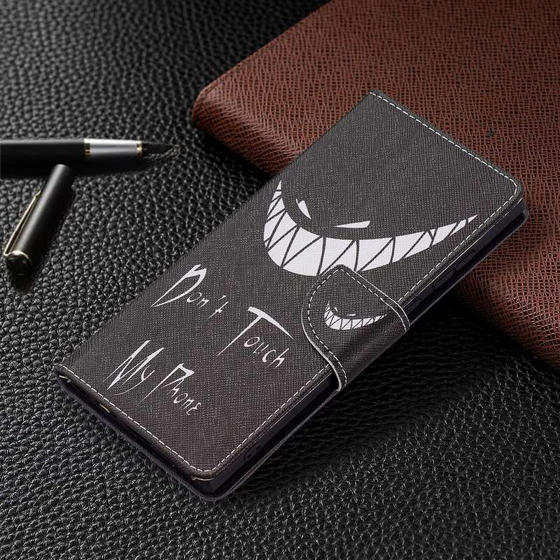 For Samsung Galaxy S22 Ultra 5G Colored Drawing Pattern Horizontal Flip Phone Leather Case with Hold
