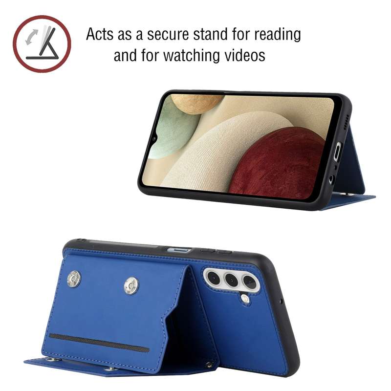 For Samsung Galaxy A13 5G Skin Feel PU + TPU + PC Back Cover Shockproof Phone Case with Card Slots &