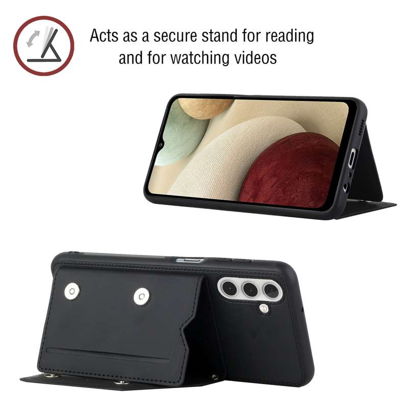 For Samsung Galaxy A13 5G Skin Feel PU + TPU + PC Back Cover Shockproof Phone Case with Card Slots &