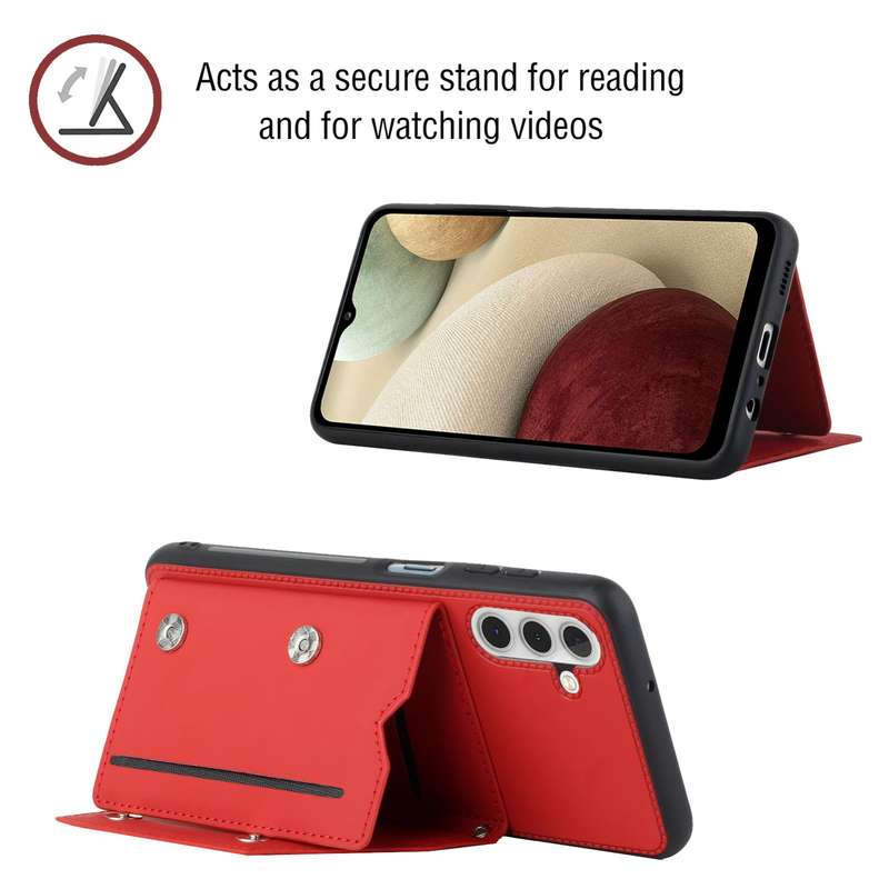 For Samsung Galaxy A13 5G Skin Feel PU + TPU + PC Back Cover Shockproof Phone Case with Card Slots &
