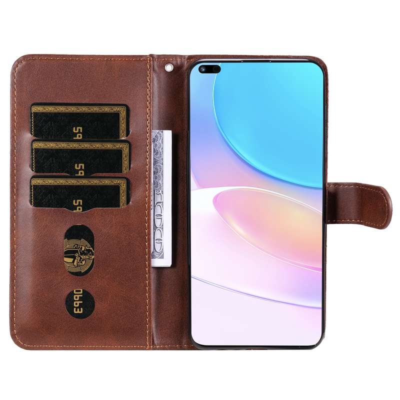 For Huawei nova 8i / Honor 50 Lite Calf Texture Zipper Horizontal Flip Leather Phone Case(Brown)