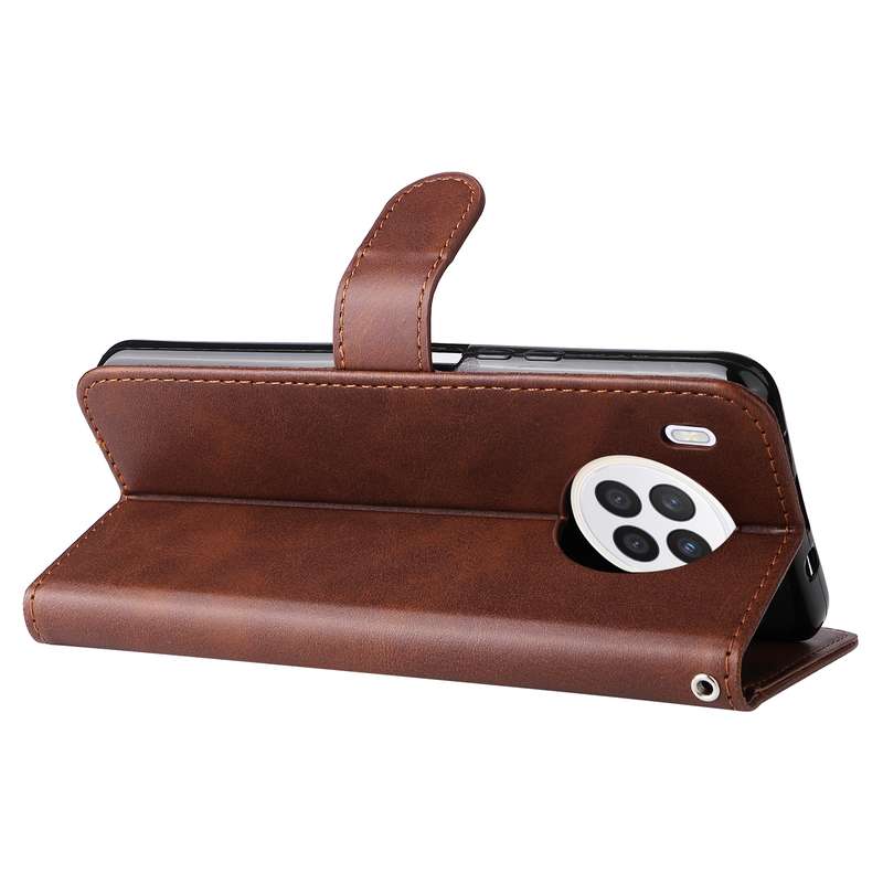 For Huawei nova 8i / Honor 50 Lite Calf Texture Zipper Horizontal Flip Leather Phone Case(Brown)