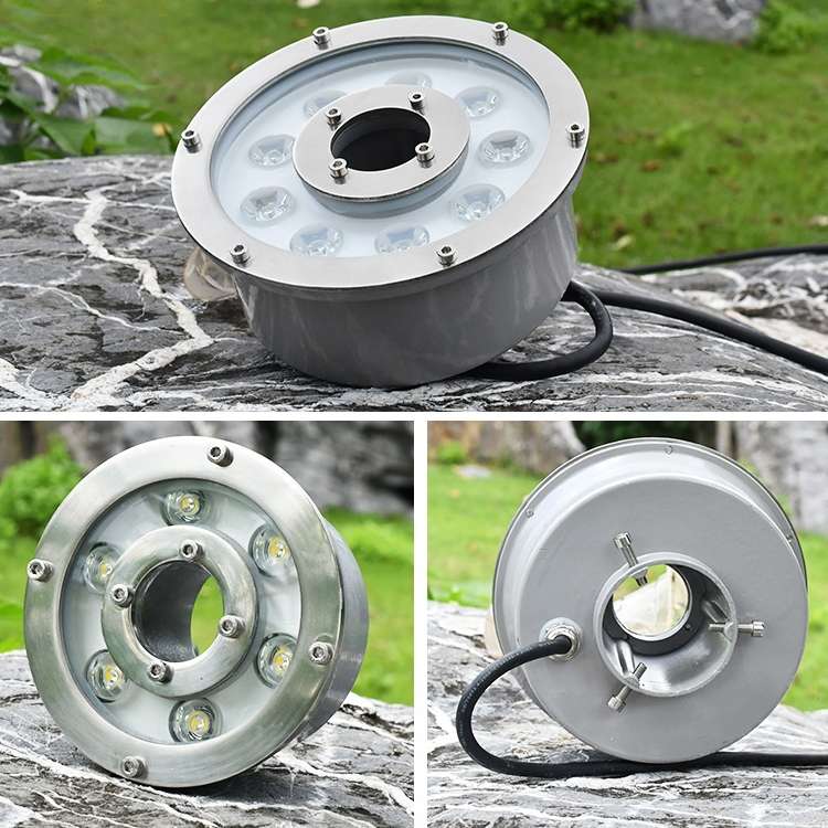 6W Landscape Colorful Color Changing Ring LED Aluminum Alloy Underwater Fountain Light(Colorful)