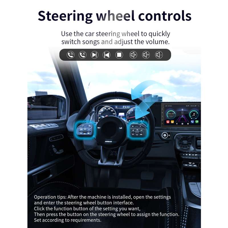 S-072A 7 inch IPS Screen Car Android Player GPS Navigation Bluetooth Touch Radio, Support Mirror Lin