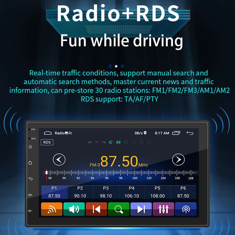 S-072A 7 inch IPS Screen Car Android Player GPS Navigation Bluetooth Touch Radio, Support Mirror Lin
