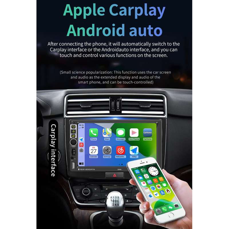 S-8802C 7 inch IPS Screen Car Android Player GPS Navigation Bluetooth Touch FM Radio CarPlay, Suppor