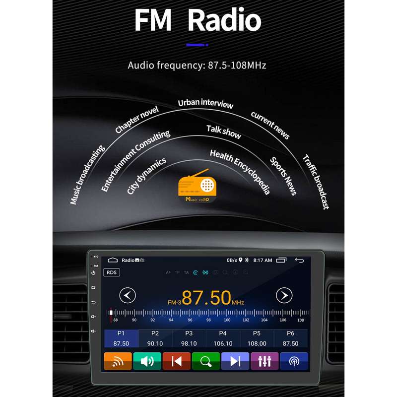 S-9090 9 inch HD Screen Car Android Player GPS Navigation Bluetooth Touch Radio, Support Mirror Link
