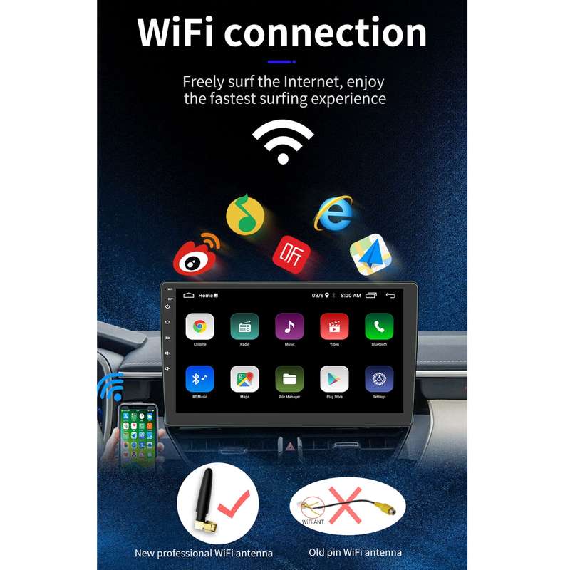 S-9090 9 inch HD Screen Car Android Player GPS Navigation Bluetooth Touch Radio, Support Mirror Link