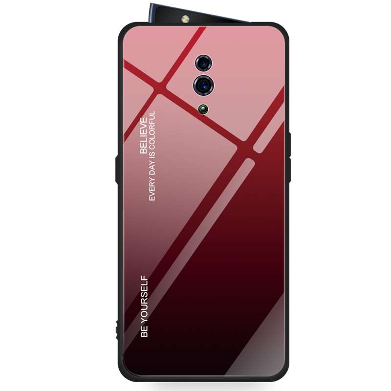 For OPPO Reno Gradient Color Glass Case(Blue)