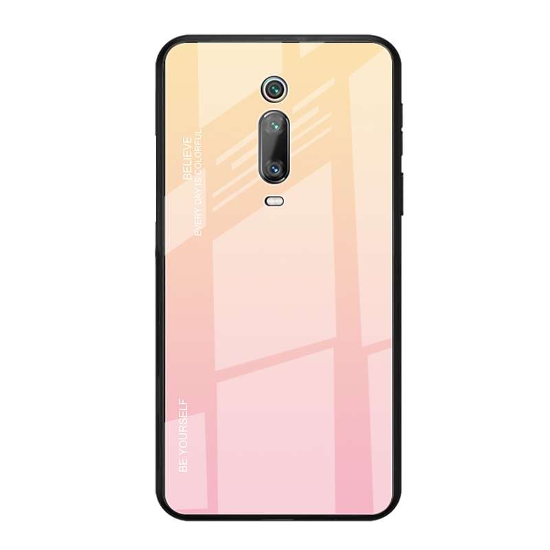 For OPPO Reno Gradient Color Glass Case(Blue)