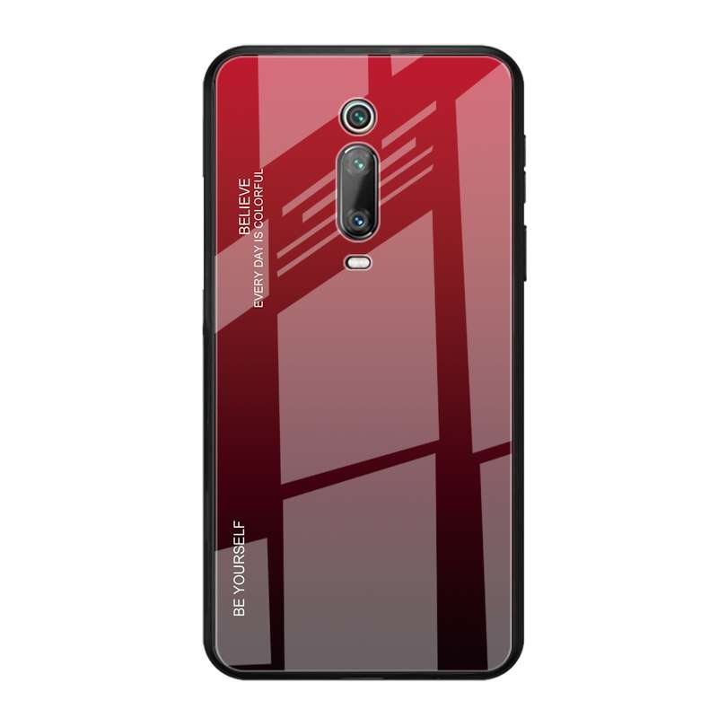 For OPPO Reno Gradient Color Glass Case(Blue)