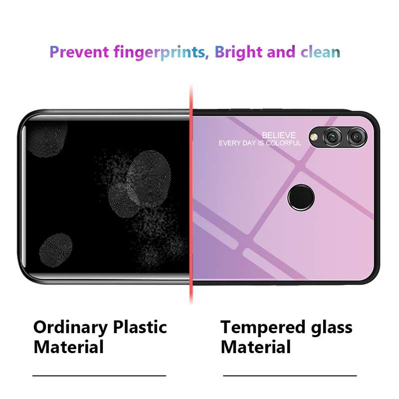 For Xiaomi Redmi Note 7 Gradient Color Glass Case(Purple)