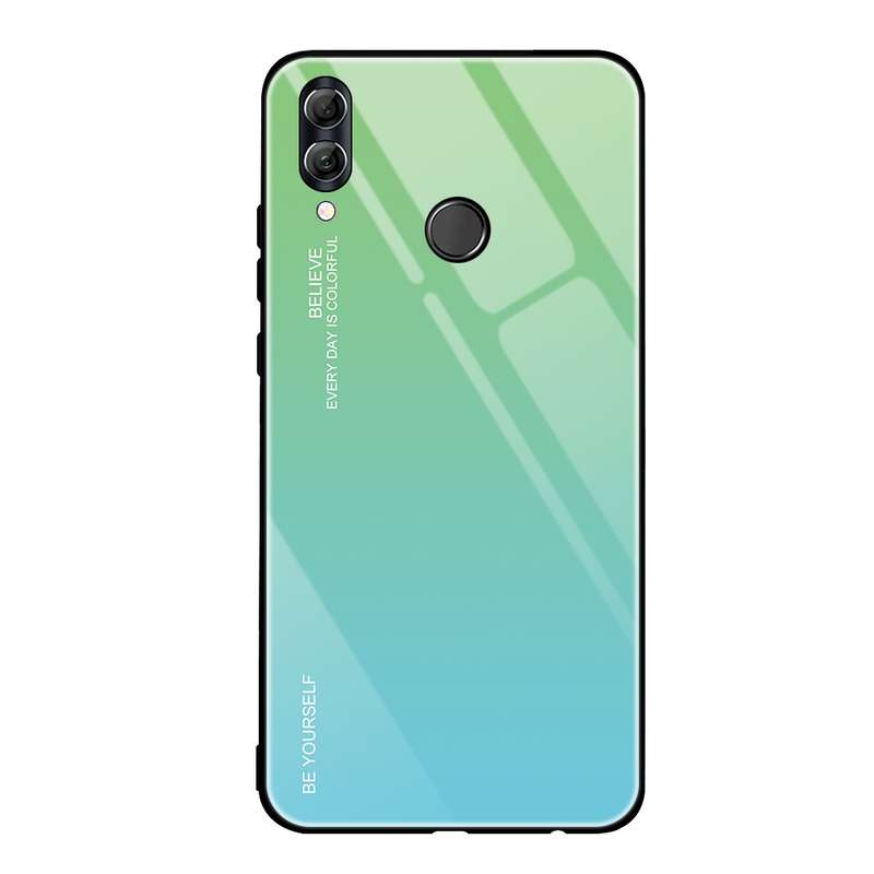 For Huawei Honor 10 Lite Gradient Color Glass Case(Red)