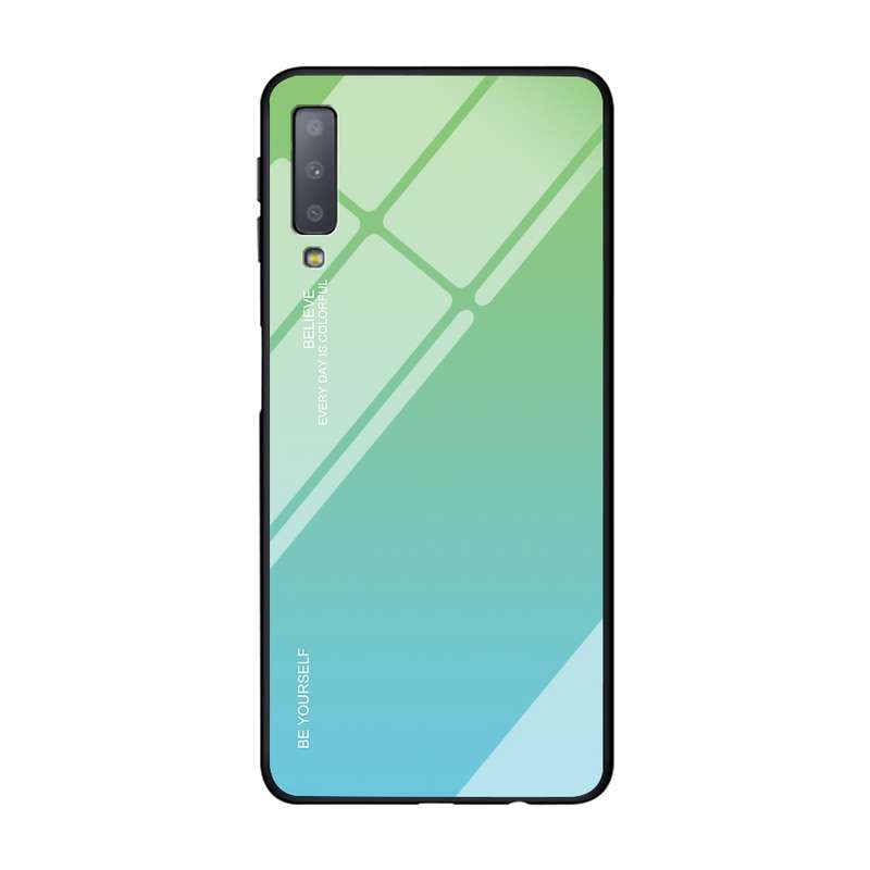 For OPPO A57 / A39 Gradient Color Glass Case(Blue)