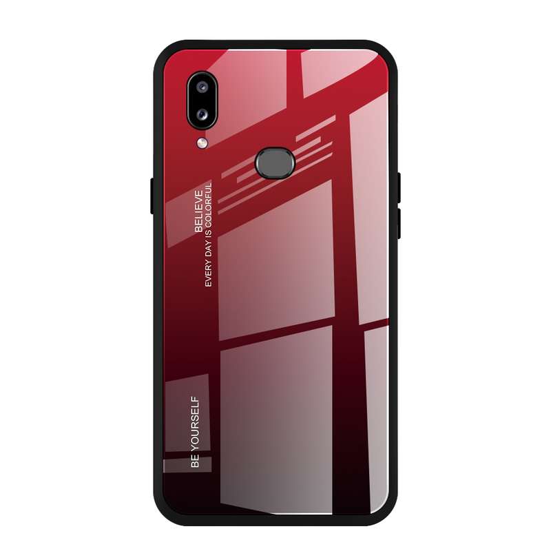 For Galaxy A10s Gradient Color Glass Case(Blue)