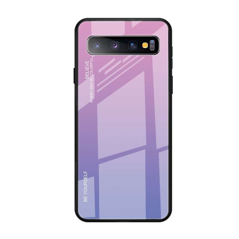 For Galaxy S10 5G Gradient Color Glass Case(Sky Blue)