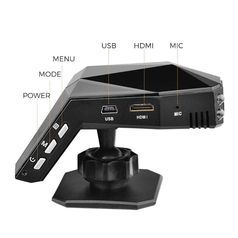 2 inch HD Single Lens 1080P No Light Night Vision Hidden Driving Recorder with Aromatherapy, SD Card