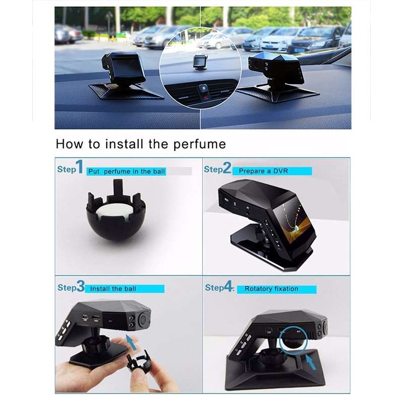 2 inch HD Single Lens 1080P No Light Night Vision Hidden Driving Recorder with Aromatherapy, SD Card