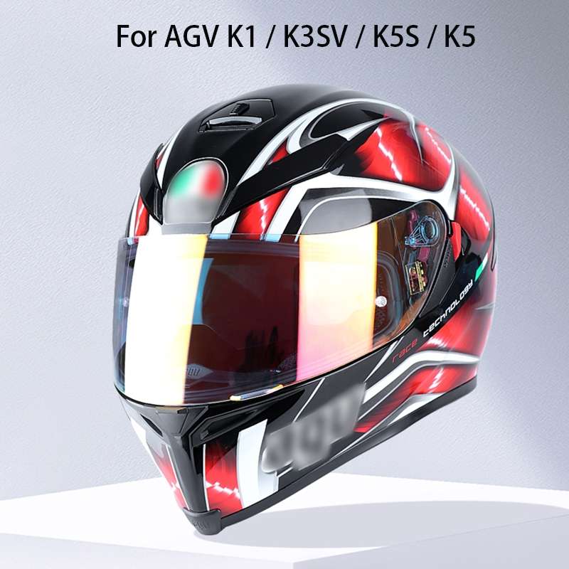 Motorcycle Helmet Visor Anti-UV Wind Shield Lens For AGV K1 / K3SV / K5(Electroplated Gold)