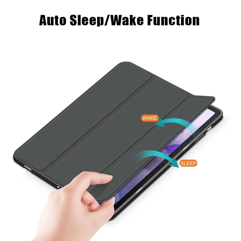 For Samsung Galaxy Tab S7 FE 12.4 Solid Color TPU Horizontal Flip Tablet Leather Case with 3-Fold Ho