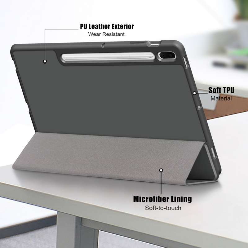 For Samsung Galaxy Tab S7 FE 12.4 Solid Color TPU Horizontal Flip Tablet Leather Case with 3-Fold Ho