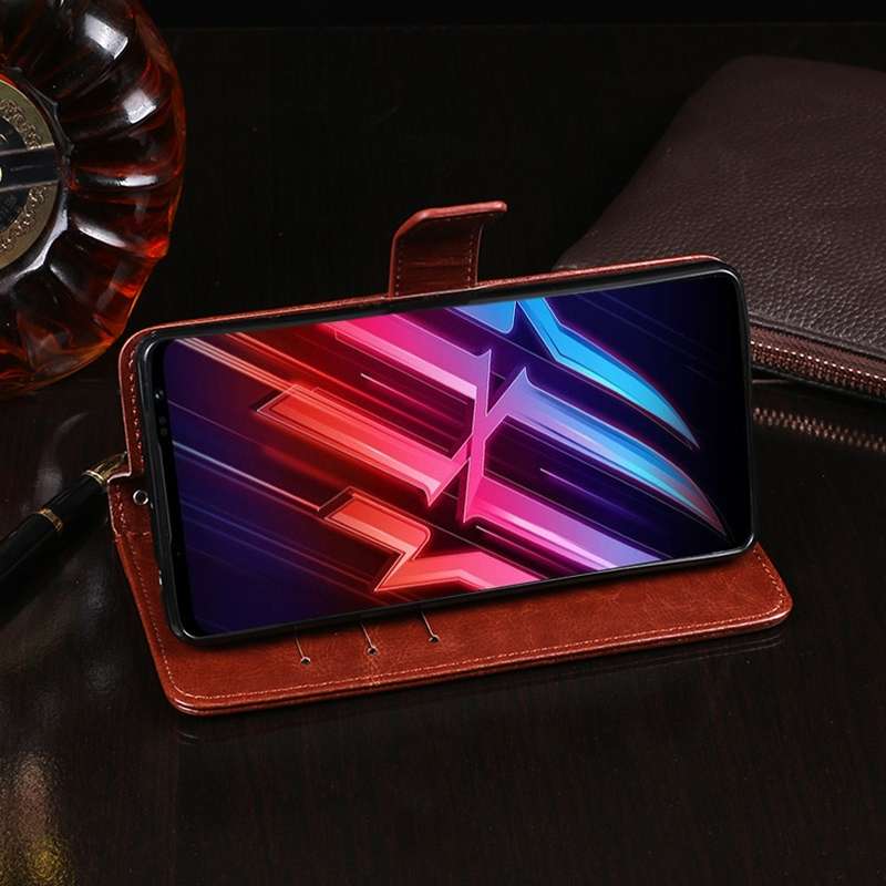 For ZTE nubia Red Magic 6s Pro idewei Crazy Horse Texture Leather Phone Case(Black)