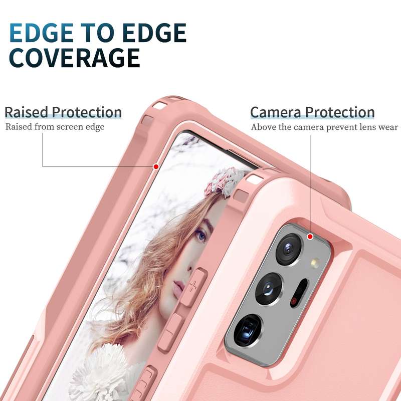 For Samsung Galaxy Note20 Ultra 3 in 1 PC + TPU Phone Case with Ring Holder(Pink)