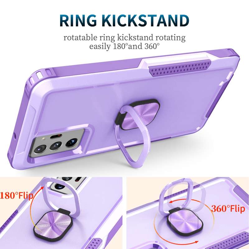 For Samsung Galaxy Note10+ 3 in 1 PC + TPU Phone Case with Ring Holder(Mint Green)