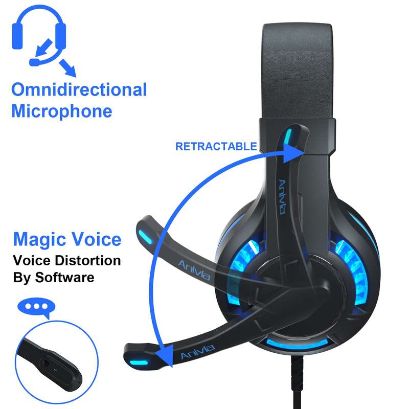 SADES MH603 3.5mm Port Adjustable Gaming Headset with Microphone(Black Blue)