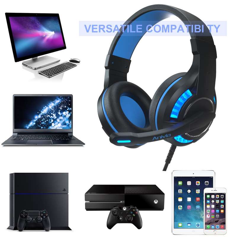 SADES MH603 3.5mm Port Adjustable Gaming Headset with Microphone(Black Blue)