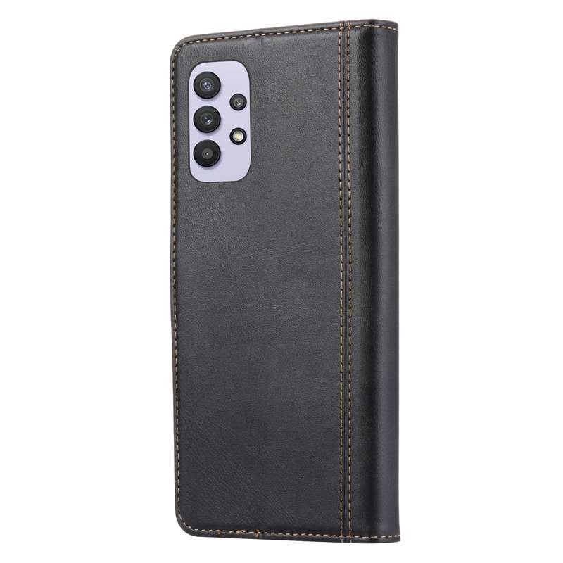 For Samsung Galaxy A33 5G Calf Texture Double Fold Leather Phone Case(Black)