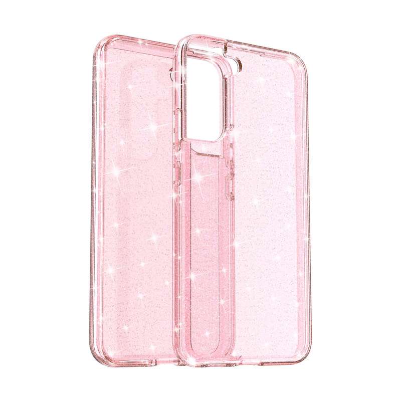 For Samsung Galaxy S22 5G Shockproof Terminator Style Glitter Powder Protective Phone Case(Pink)