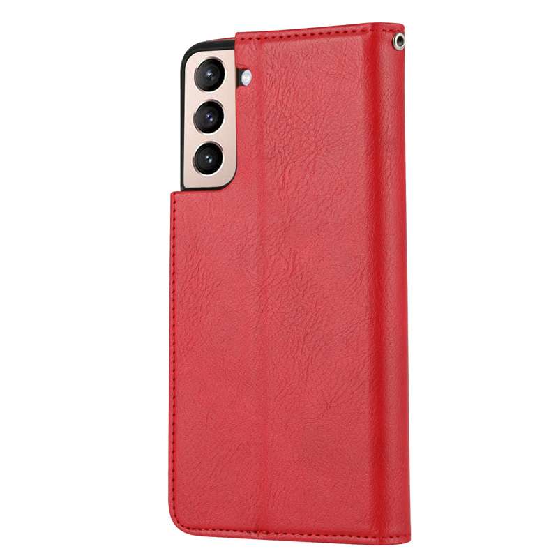 For Samsung Galaxy S22 5G Knead Skin Texture Leather Phone Case(Wine Red)