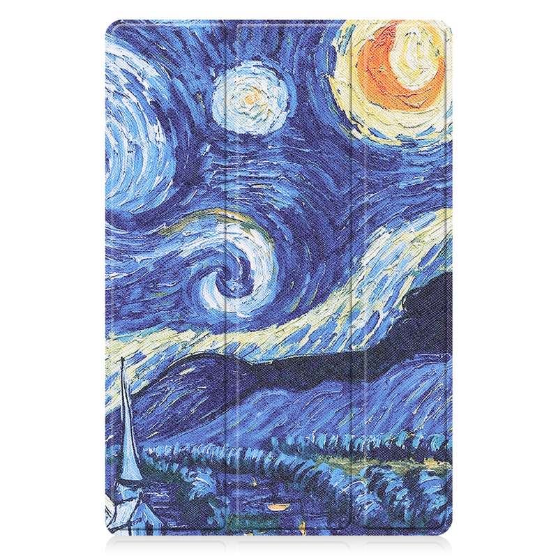 For Samsung Galaxy Tab A8 2021 Painted Leather Tablet Case with 3-Fold Holder(Color Butterfly)