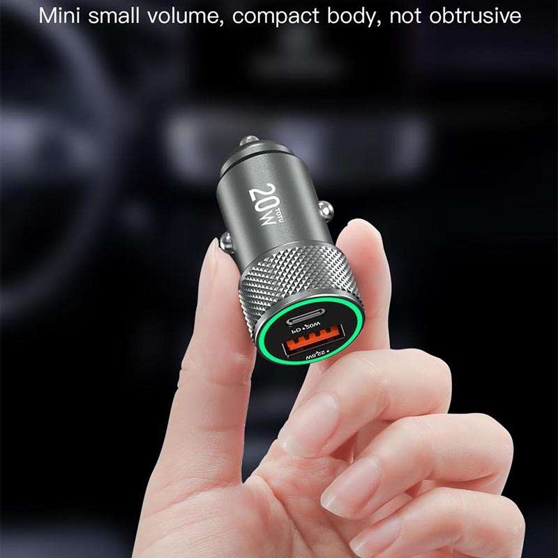 TOTUDESIGN DCCPD-010 Blade Series 20W Fast Charging Car Charger(Black)