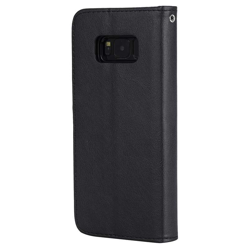 For Galaxy S8+ Solid Color Horizontal Flip Protective Case with Holder & Card Slots & Wallet & Photo