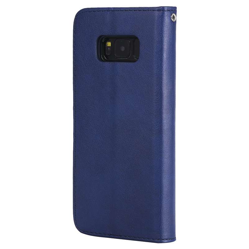 For Galaxy S8+ Solid Color Horizontal Flip Protective Case with Holder & Card Slots & Wallet & Photo
