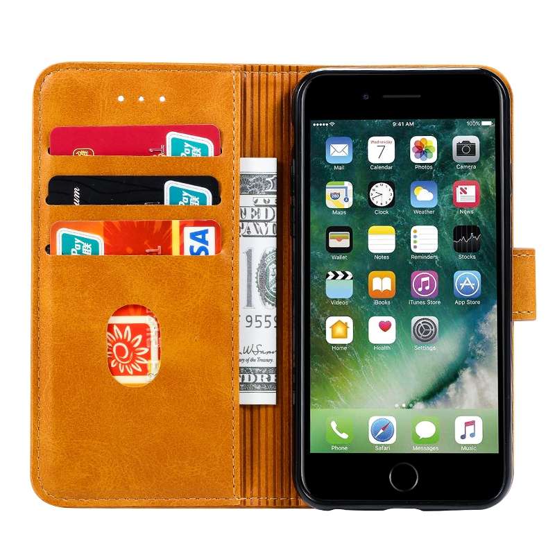 For iPhone 6 GUSSIM Magnetic Horizontal Flip Leather Case with Holder & Card Slots & & Wallet(Red)