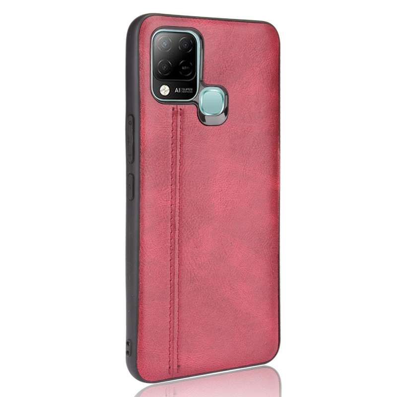 For Infinix Hot 10s Sewing Cow Pattern Skin Phone Case(Black)