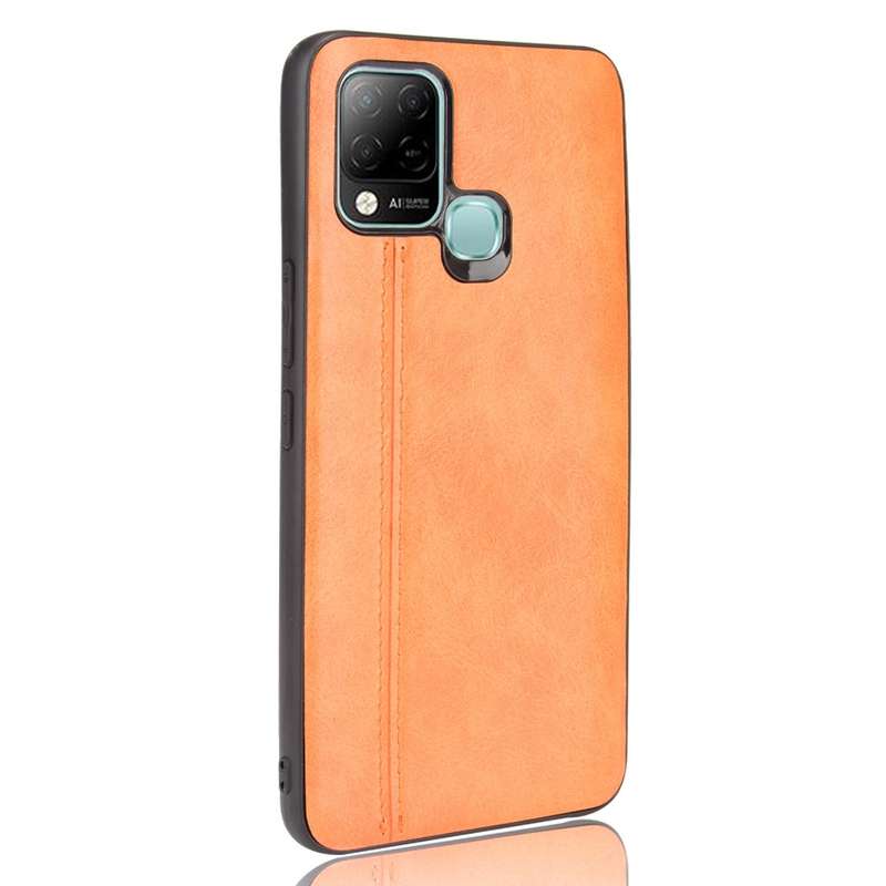 For Infinix Hot 10s Sewing Cow Pattern Skin Phone Case(Black)